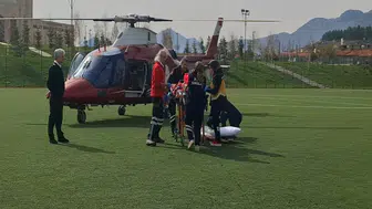Konya'da hava ambulansı kalp krizi geçiren hasta için havalandı