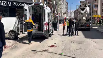 Beton mikserinin çarptığı kadın yaralandı