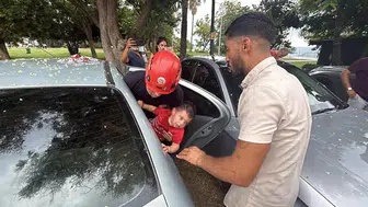 45 dakikalık korku! 1 yaşındaki bebek otomobilde mahsur kaldı