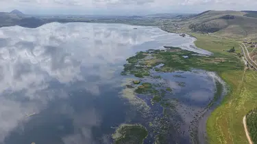 Kuruyan Çavuşçu Gölü'nde su seviyesi ikiye katlandı