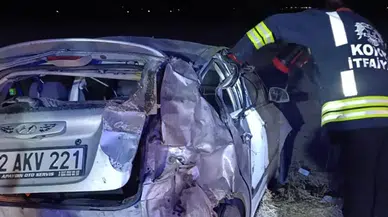 Konya’da şarampole devrilen araç can aldı