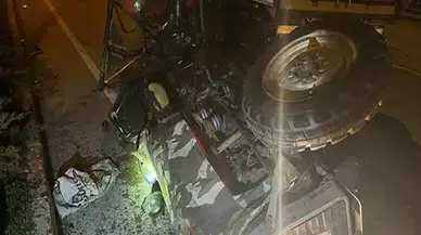 TIR ile çarpışan traktörün sürücüsü ve eşi öldü
