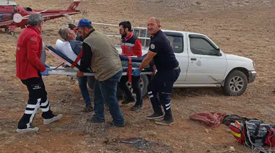 Konya'da kalp krizi geçiren çoban hava ambulansıyla kurtarıldı