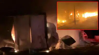 İşçilerin kaldığı baraka, alev alev yandı