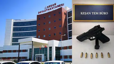 Arkadaşını ziyarete geldiği hastanede üzerinde silahla yakalandı