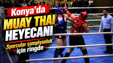 Konya’da muay thai heyecanı: Sporcular şampiyonluk için ringde