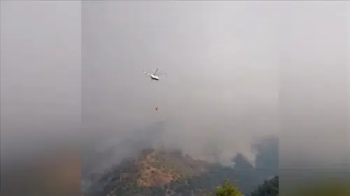 Orman yangınına havadan ve karadan müdehale sürüyor!