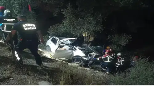 Otomobil zeytinliğe savruldu: 2 ölü, 1 ağır yaralı