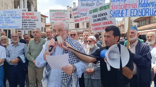 Konya’da Gazze için güçlü ses: Aziziye Meydanı’nda protesto!