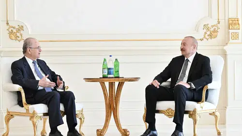Azerbaycan Cumhurbaşkanı Aliyev, Filistin Başbakanı Mustafa'yı kabul etti