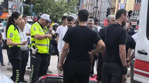Konya'da korkutan kaza: Motosiklet sürücüsü yaralandı