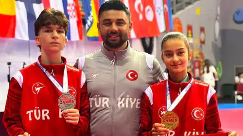 Konya’nın Milli tekvandocularından Avrupa Oyunları’nda çifte madalya!