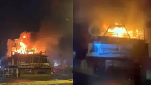 Ahşap atölyesi alev alev yandı