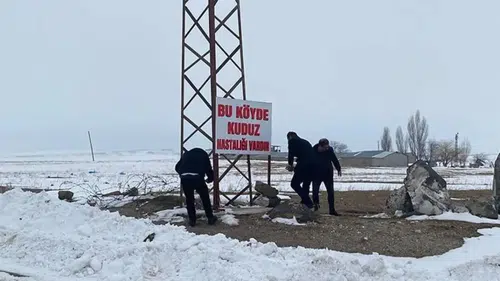 Kuduz vakası tespit edilen köy, karantinaya alındı