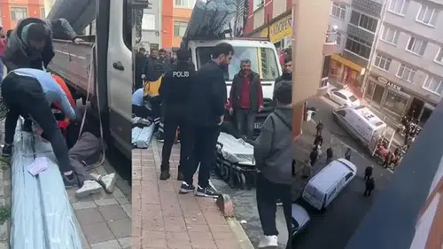 Kamyonetten kayan malzeme işçinin üzerine düştü