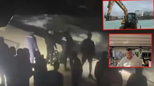 İşçiler, fırtınada denize savruldu: 1 ölü