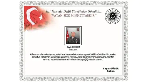 İstihbarat Albay askeri araç kazasında şehit oldu