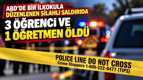ABD'de bir ilkokula düzenlenen silahlı saldırıda 3 öğrenci ve 1 öğretmen öldü