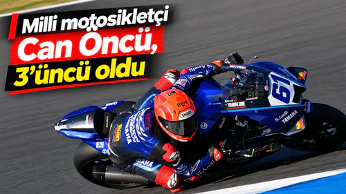 Milli motosikletçi Can Öncü,  3'üncü oldu