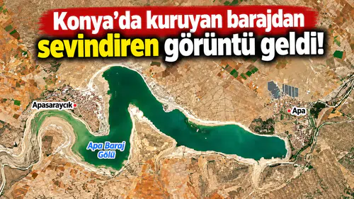 Konya’da kuruyan barajdan sevindiren görüntü geldi!