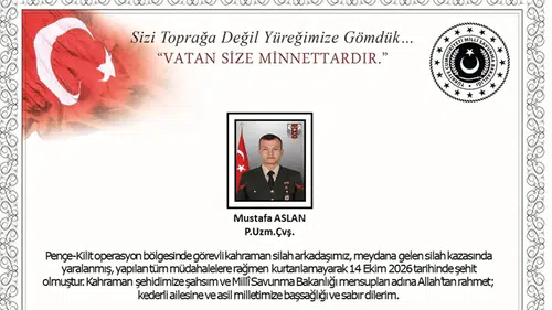 Silah kazasında yaralanan asker şehit oldu