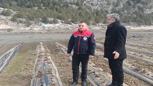 Taşkın yaşanan Gembos Ovası'nda inceleme