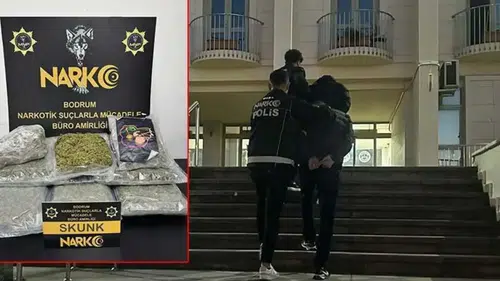 Yolcu otobüsünde 8 kilogram skunk ele geçirildi