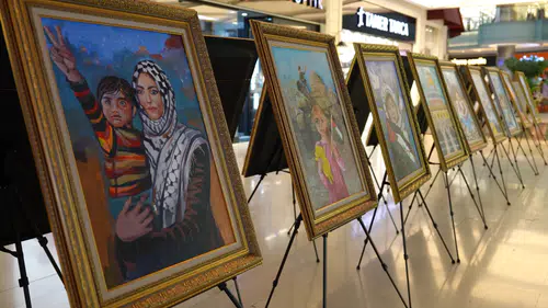 Konya Büyükşehir, Gazzeli çocukların resimlerinden sergi açtı