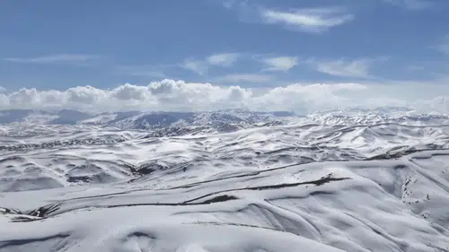 Karla kaplı Orta Toroslar havadan görüntülendi