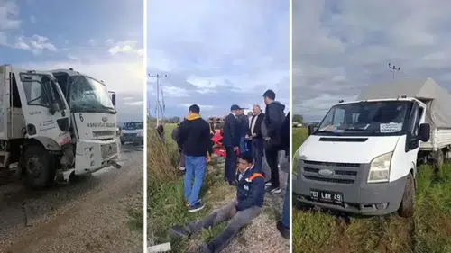 Belediye araçları çarpıştı: 7 yaralı