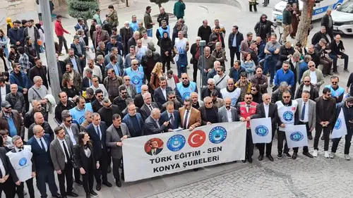 Konya'da öğretmenler iş bıraktı: Eyleme çıktılar!