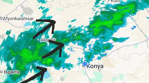 Batıdan gelen yağış dalgası Konya’yı vurmaya başladı!