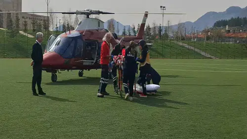 Konya'da hava ambulansı kalp krizi geçiren hasta için havalandı