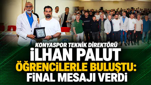 Konyaspor Teknik Direktörü İlhan Palut öğrencilerle buluştu: Final mesajı verdi