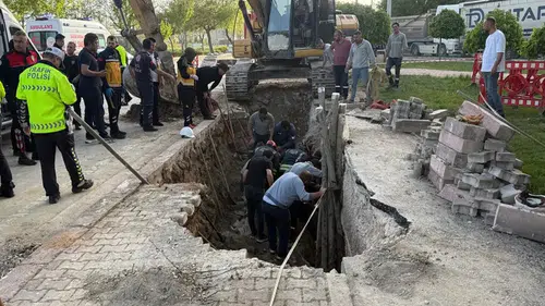 Göçük altında kalan 2 kardeş işçi yaralandı