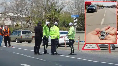 Kamyonetten dökülen vidalar araçların lastiklerini patladı