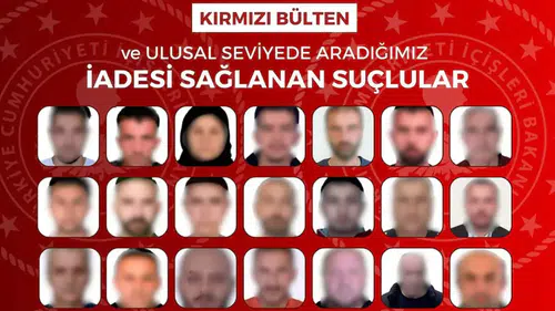 Kırmızı bültenle aranan 27, ulusal seviyede aranan 21 suçlu ülkeye getirildi