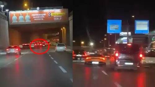 Makas atarak ilerleyen otomobil, başka bir araca çarpıp kaçtı