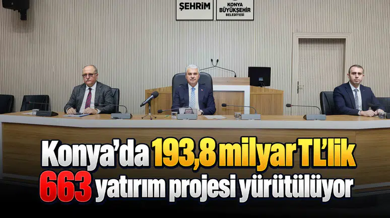Konya’da 193,8 milyar TL’lik 663 yatırım projesi yürütülüyor