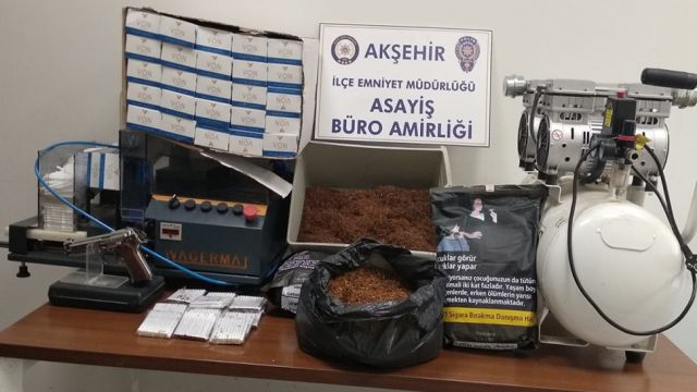 Akşehir’de kaçak sigara operasyonu