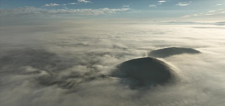 Volkan konileri dron ile görüntülendi
