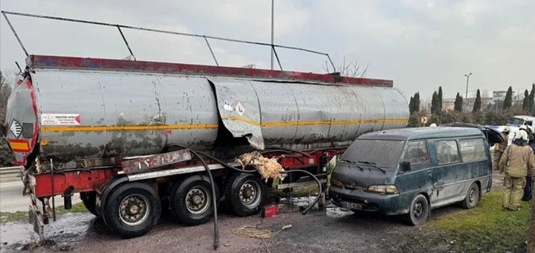 Akaryakıt tankerinde çıkan yangında 4 kişi yaralandı
