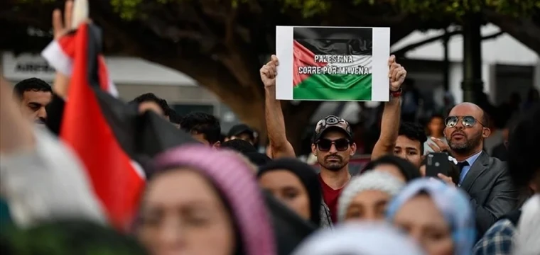 İsrail’in Gazze’ye saldırıları Fas’ta protesto edildi