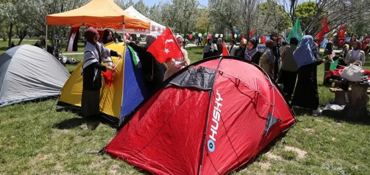 Aksaray'da üniversitesi öğrencileri çadır nöbetine başladı