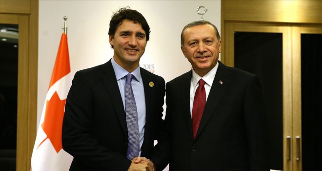 Cumhurbaşkanı Erdoğan, Kanada Başbakanı Trudeau ile görüştü