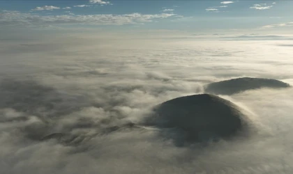 Volkan konileri dron ile görüntülendi