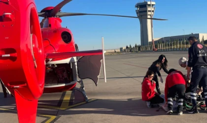 Kalp hastası, ambulans helikopterle sevk edildi