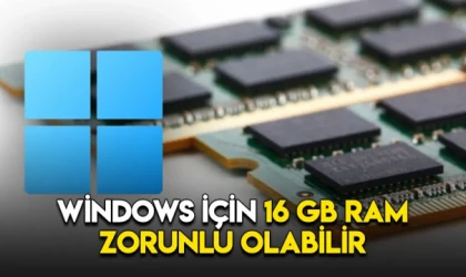 Windows İçin 16 GB RAM Zorunlu Olabilir