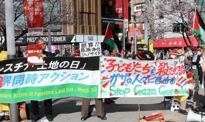 Şincuku'da "İsrail'in Gazze saldırıları" protesto edildi
