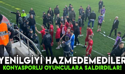 Yenilgiyi hazmedemediler, Konyasporlu oyunculara saldırdılar!